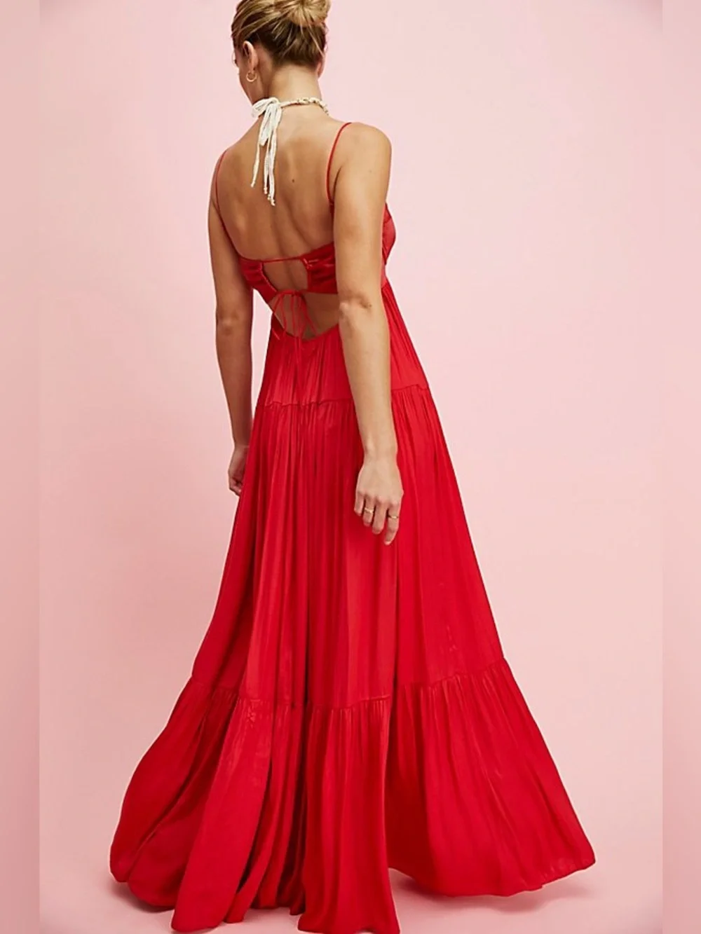 Free People Red Freya bustier Maxi Dress - Picture 3 of 9
